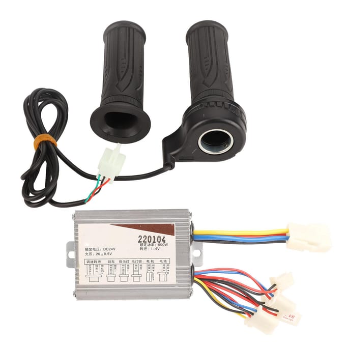 Elektrische Fiets Controller Kit Aluminiumlegering Controller en Gashandvat Set met voor Rijden 24V white