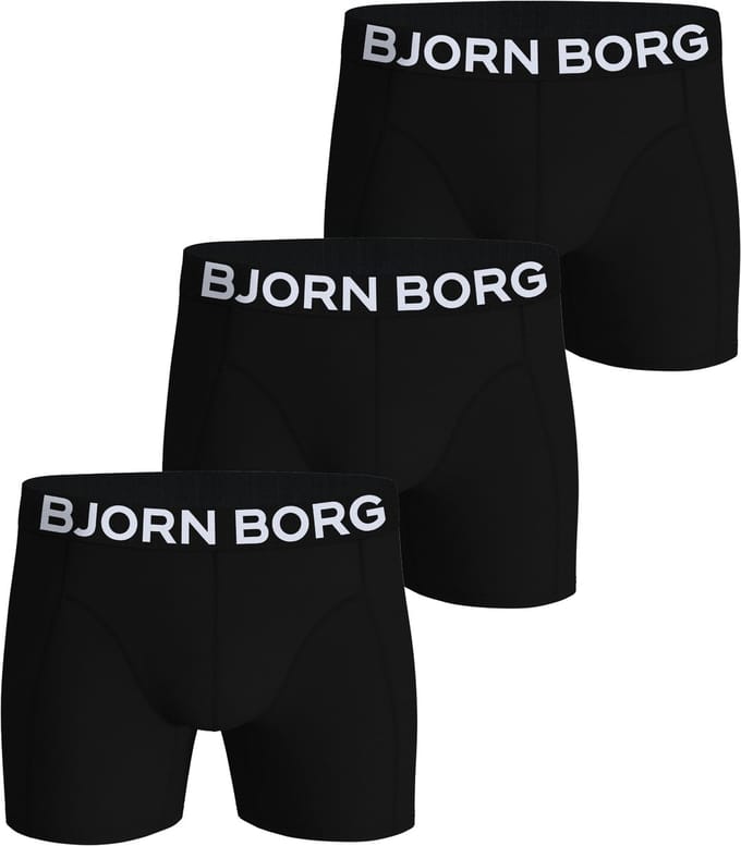 Björn Borg Cotton Stretch boxers - heren boxers normale lengte (3-pack) - zwart