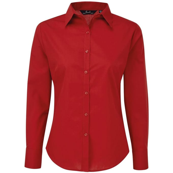 Premier Dames/Dames Shirt Met Lange Mouwen (Rood)