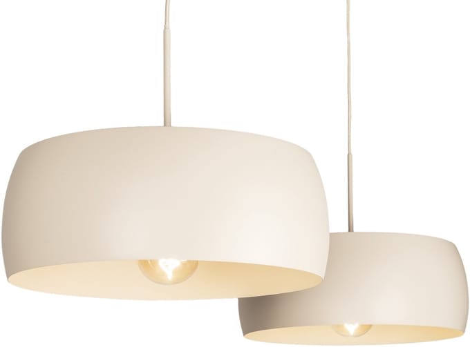 Lumidora Hanglamp 75471 - ZWEEDS - 2 Lichts - E27 - Beige - Zand - Metaal