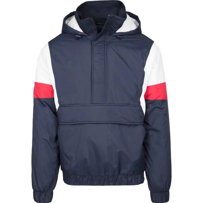 Urban Classics - 3-Tone Pullover Jas - 2XL - Blauw