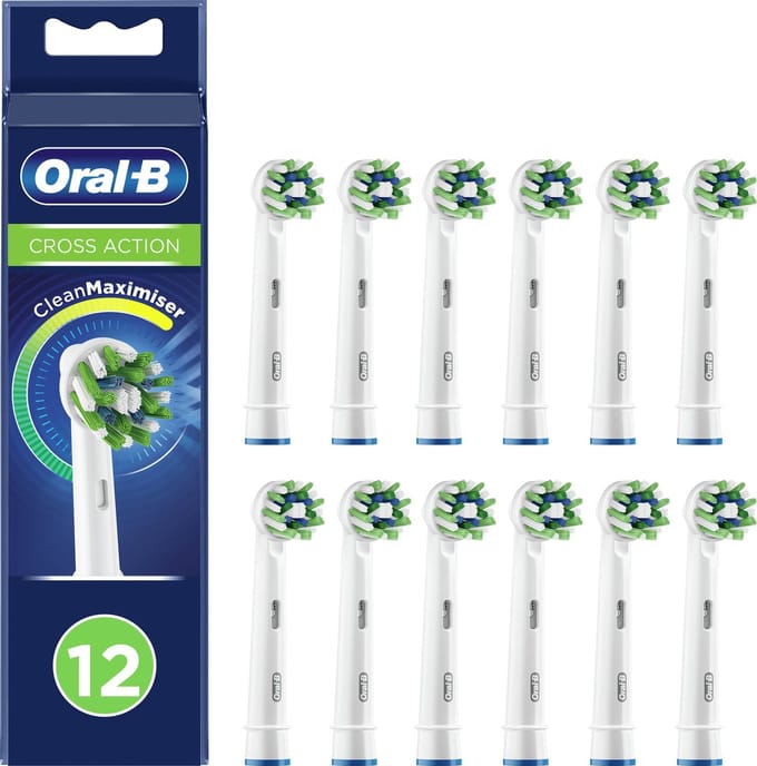 Oral-B Pro Cross Action - Opzetborstels - Met CleanMaximiser Technologie - 12 Stuks