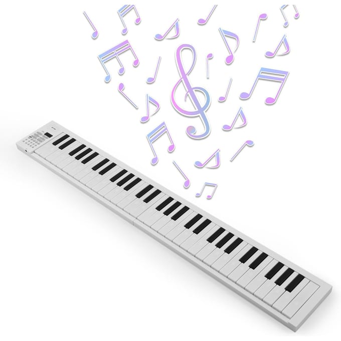 61-toetsen opvouwbare elektronische piano Multifunctioneel elektronisch pianotoetsenbord met LED-display wit