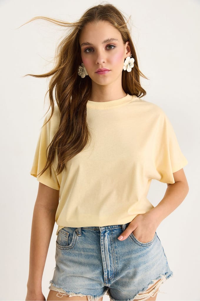 Katoenen Rundhals T-Shirt
