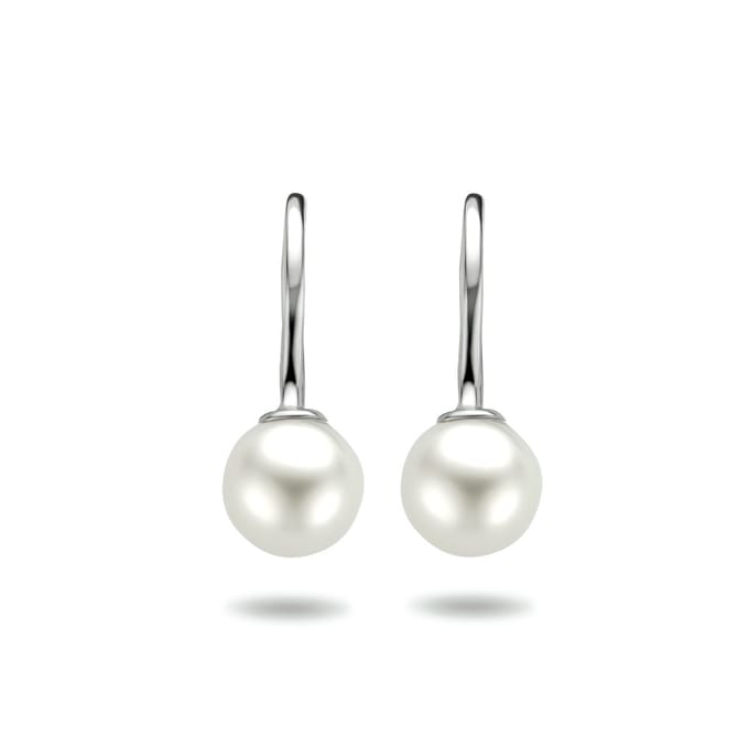 Glams oorhangers franse haak parel - 7.5 - Zilver