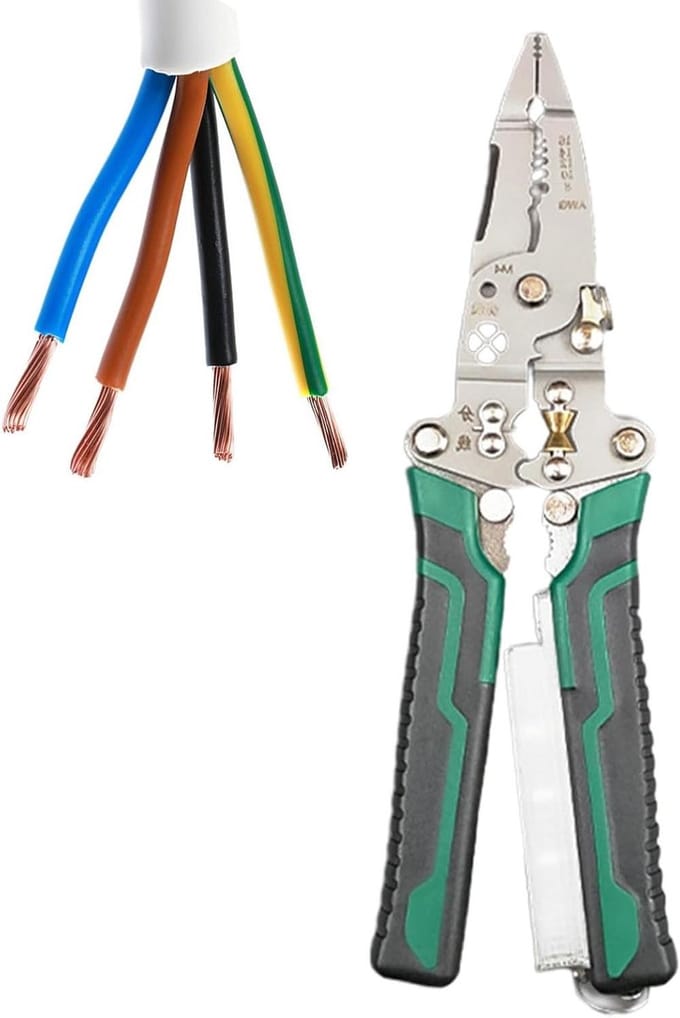 Striptang multifunctioneel - Draadstripper tester - Elektronica klussen - Ingebouwde tester - 21.5 cm lengte - Groen