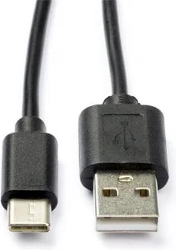 OTRONICÂ® USB-A naar USB-C kabeltje 30cm kort zwart
