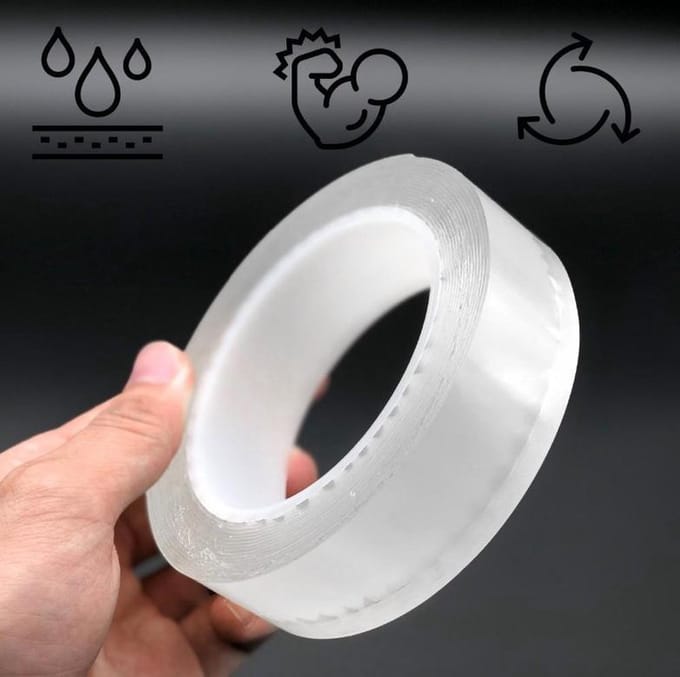 Nano tape 3meter - herbruikbaar - transparant