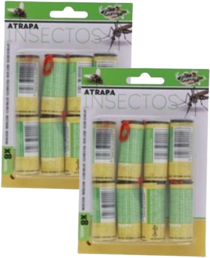 Gerimport Insecten/vliegen vang plakstrips/kleefstrips - 16x stuks - ongedierte bestrijden