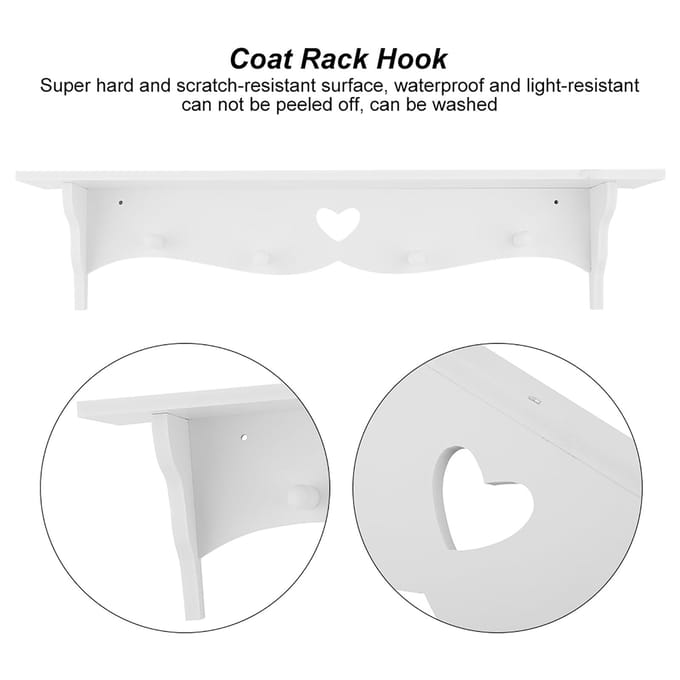 Witte Gesneden Wandhanger Holle Wandplank Wanddecoratie Kapstok Haak white