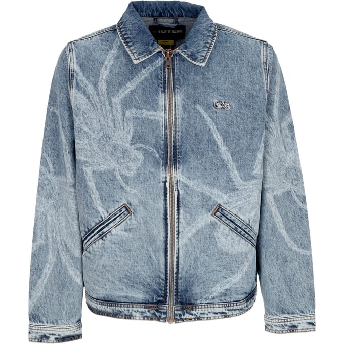 Jeans Men Spider Denim Ally Jacket Blue Bleach