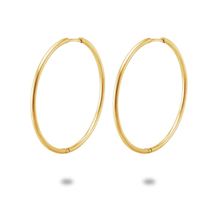 Twice As Nice Oorbellen in goudkleurig edelstaal, oorring 40 mm