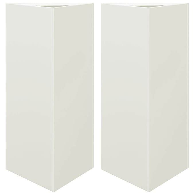 vidaXL - Plantenbakken - 2 - st - driehoek - 40x34,5x70 - cm - staal - wit