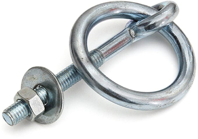 aanlegring met moer - vastzetring 10x80 mm - muurring - oogbout met moer