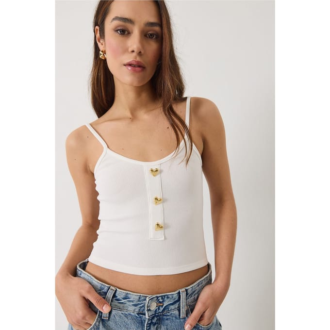 Getailleerde Croptop met Knopdetails