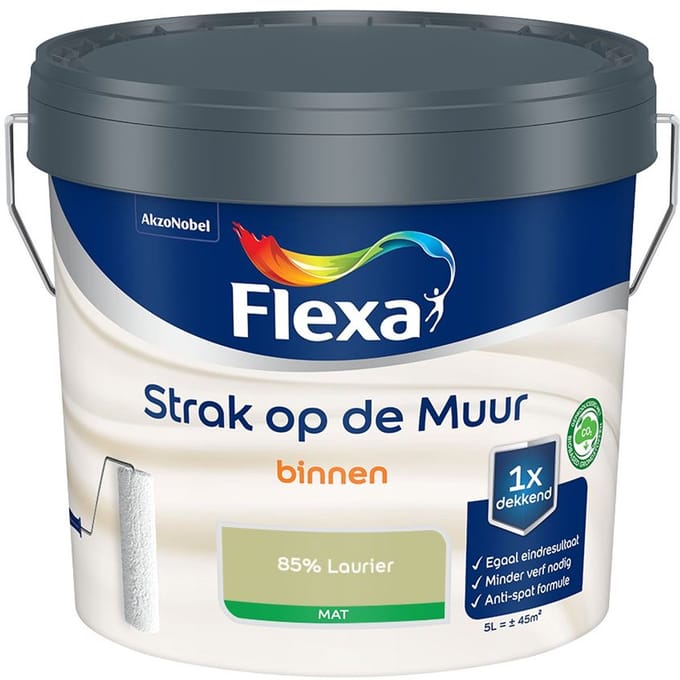 Flexa - Strak Op De Muur Binnen Mat - 85% Laurier - Mengverf - 5 L