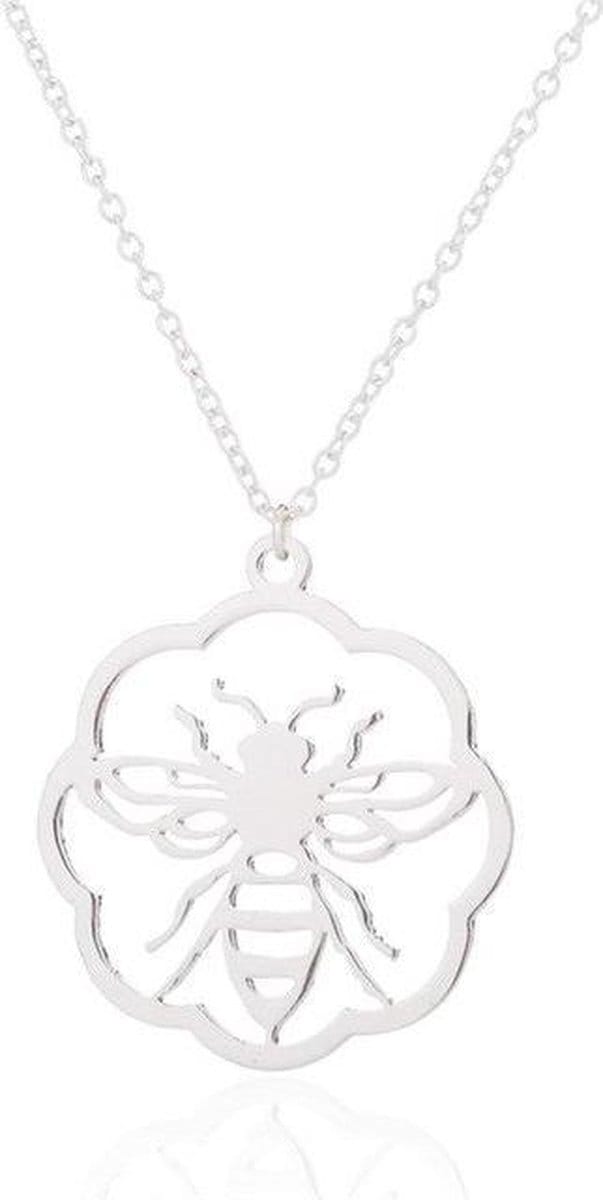 24/7 Jewelry Collection Wesp Ketting - Cirkel - Zilverkleurig