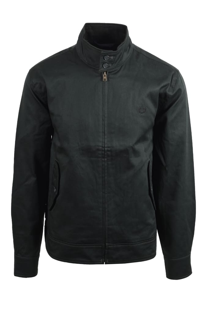 Fred Perry Gewaxte Katoenen Harrington Jacket Nachtgroen