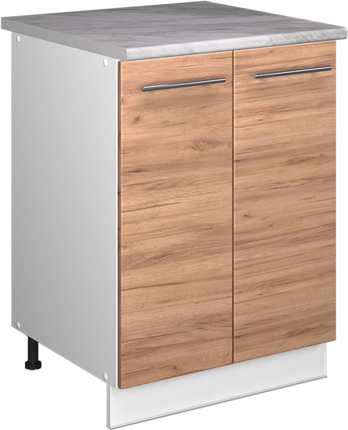 Vicco Wastafelkast Fame-Line, Goudkleurig Eiken/Wit, 60 cm