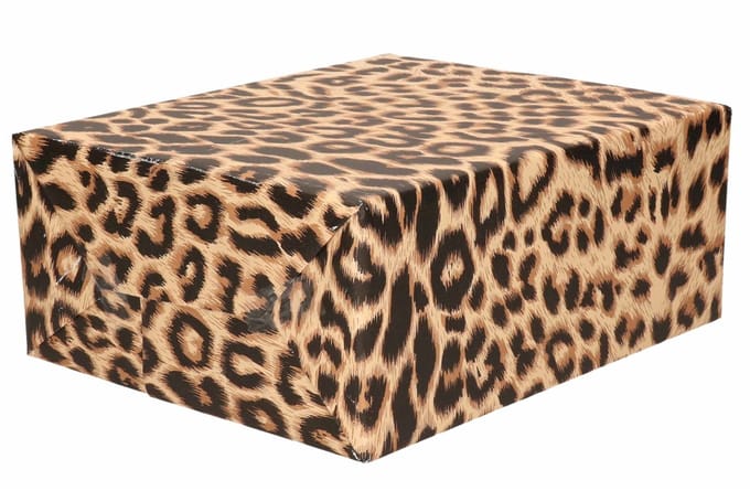 Bellatio Decorations Inpakpapier - panter / luipaard print - 200 x 70 cm - 70 grams - cadeaupapier
