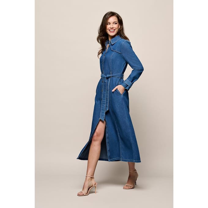 Troy Denim Jurk Medium Blauw Denim