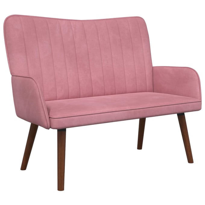 vidaXL 2-Zits Sofa Roze 115 x 61 x 87 cm fluweel
