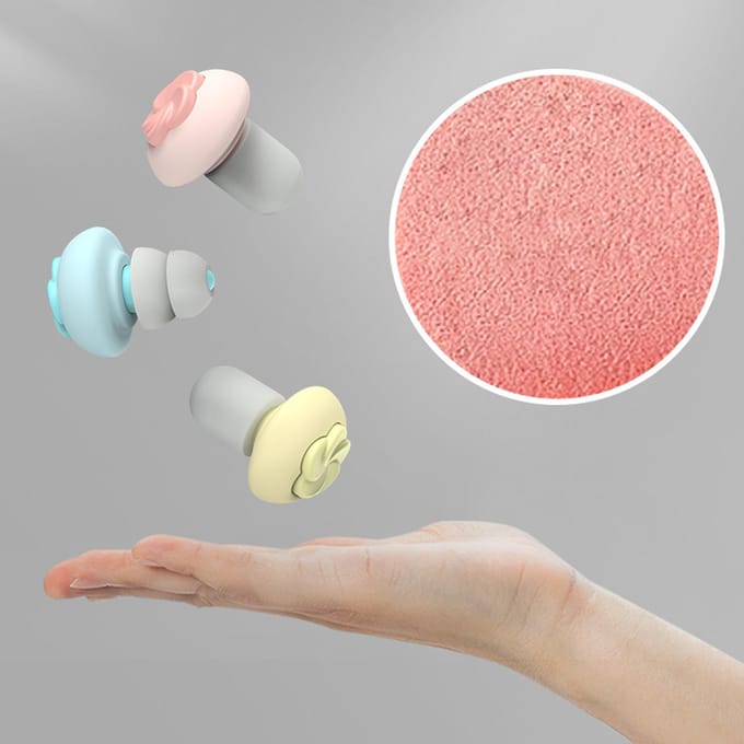 6 Paires Bouchons d'Oreilles Anti-Bruit Réduction du Bruit Silicone Réutilisables Bouchons d'Oreilles pour Dormir Travailler rose