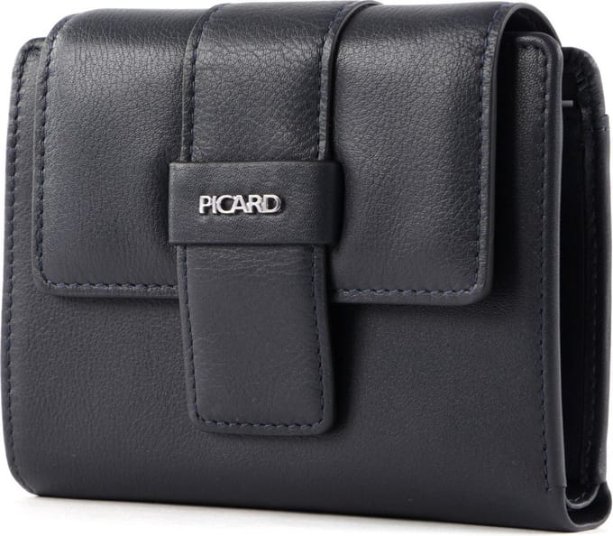 PICARD Leren Portemonnee Como 1 Wallet With Flap Navy Blauw