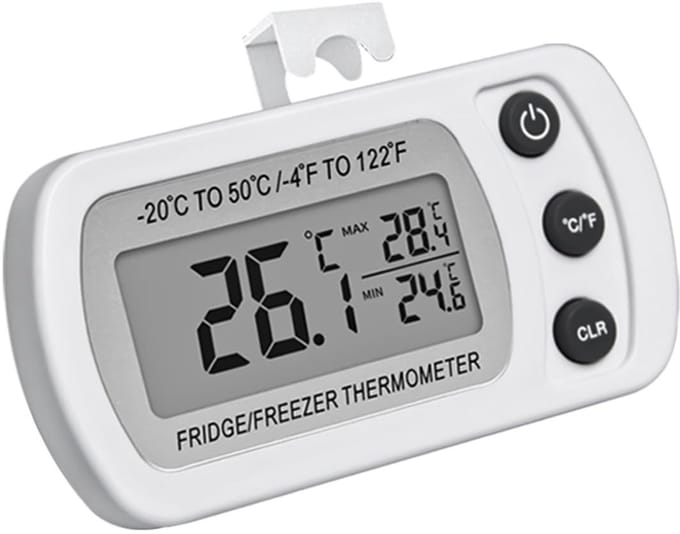 Dailygoods- Koelkastthermometer Waterdicht - Digitale Thermometer - Groot LCD-Scherm - Binnenthermometer - Multifunctioneel - Materiaal ABS