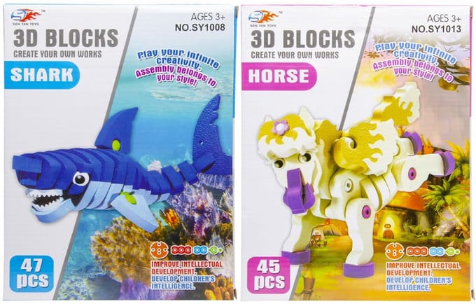 Duckiez 3D Puzzel Haai/Eenhoorn - 1 stuk