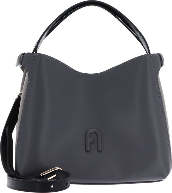 FURLA Leren Schoudertas Primula Hobo Soil + Taupe Soil + Nero Grijs
