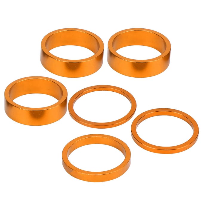 6 Stuks Fiets Headset Spacers Aluminiumlegering Fiets Stuurpen Spacers voor Mountainbike goud