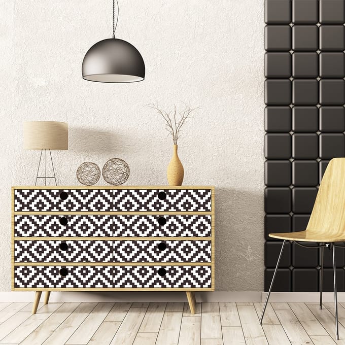 Sticker met Scandinavisch meubelmotief, 40 x 60 cm