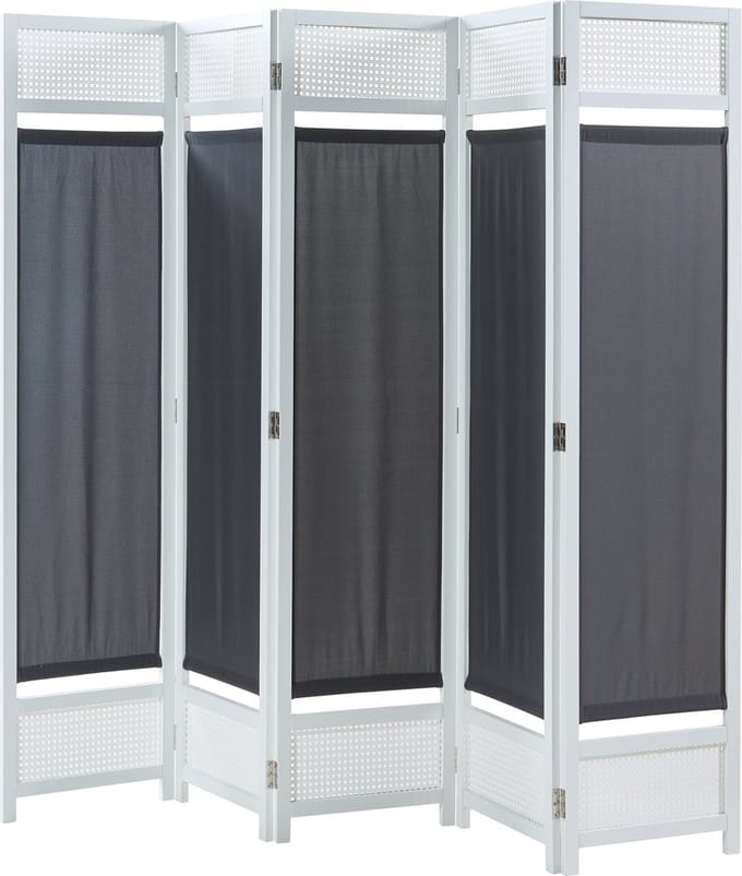 Kamerscherm Dorotea scheidingswand 200x170 cm wit en donkergrijs [en.casa]