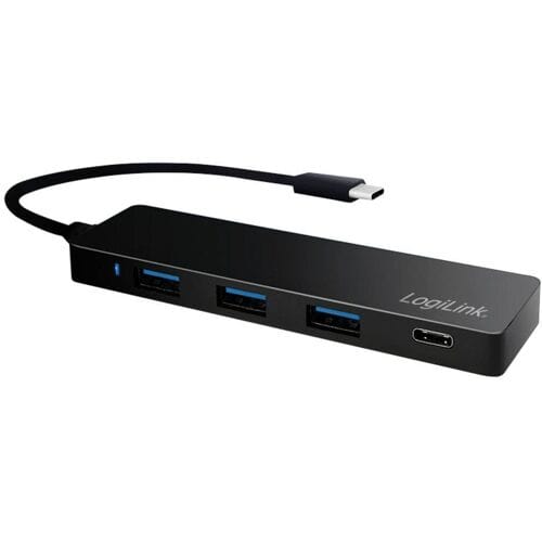 LogiLink UA0311 interface hub USB 3.2 Gen 1 (3.1 Gen 1) Type-C 5000 Mbit/s Zwart