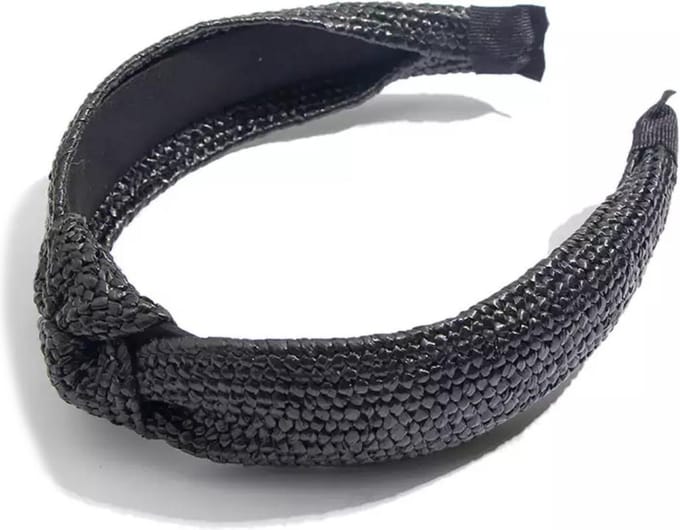 Ibiza Beach Haarband / Diadeem | Boho Knot Zwart | Rotan Look