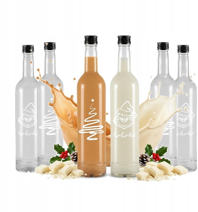 Bimberek - Kristal Glazen Fles - 500 ml - Kerst Ontwerp - Met Deksels