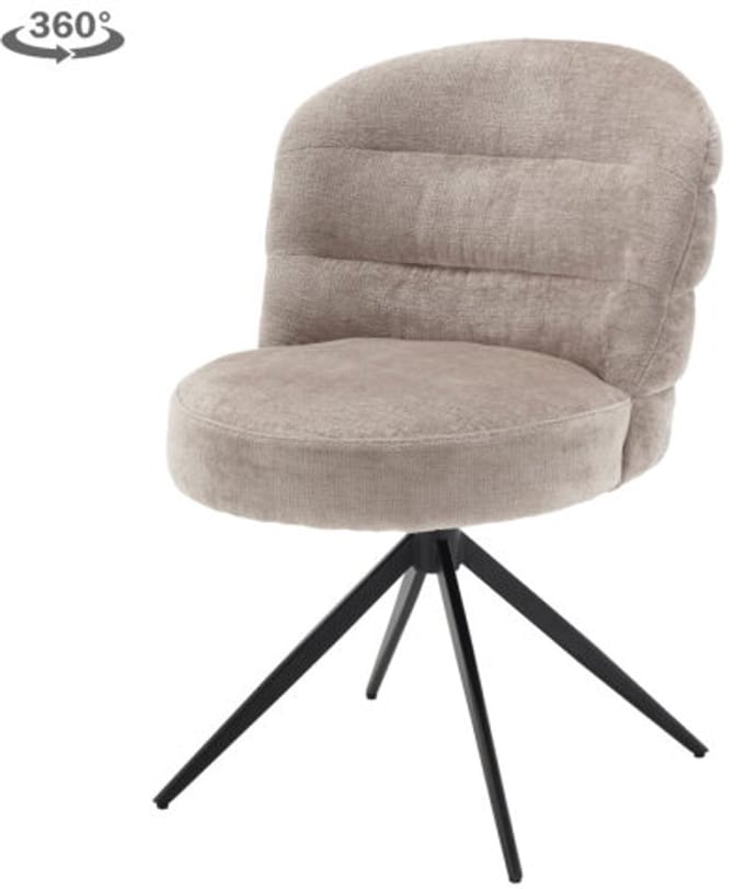Tower Living Eetkamerstoel Carro draaibaar Chenille - Ice grey - eetkamerstoelen set van 2