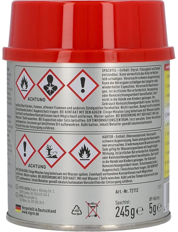 Fijne vulstof met verharder 250g