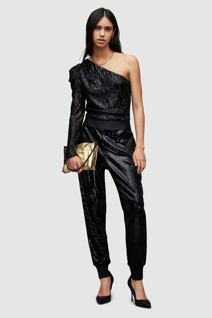AllSaints Daphne Sequin Bodysu Black Taglia: 16 | Body Outlet | Donna | Nero