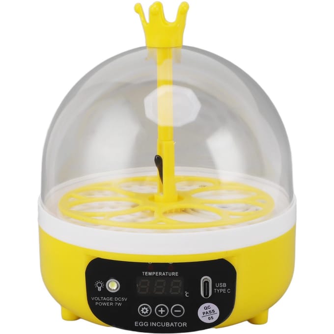 Mini Broedmachine voor Thuis Automatische Temperatuurregeling 7W 4 Eieren Candler Pluimvee Broedmachine voor Kippen Eenden wit