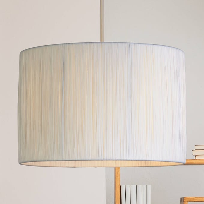 Searchlight Hanglamp Morianna, wit, rotan, Ø 30 cm, E27