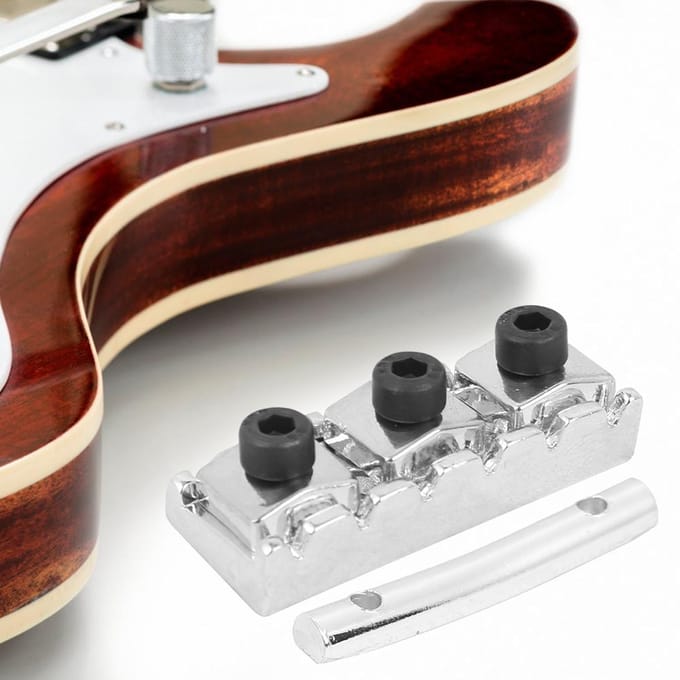 Elektrische Gitaar String Lock Moer met Headstock String Retainer Bar Schroef Zeskant Sleutel white