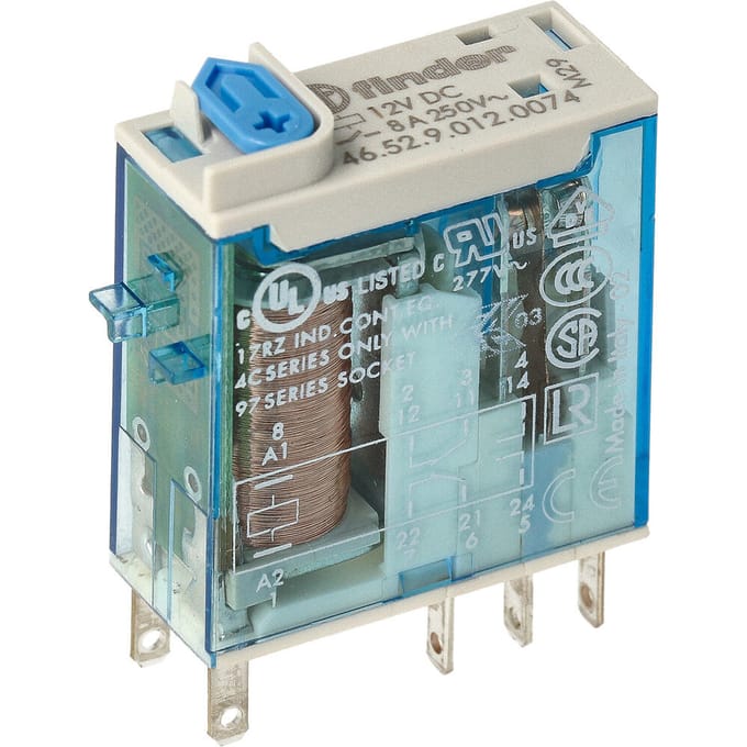 Finder 46 Serie Industriële Mini Relais 12VDC 8A DPDT - 46.52.9.012.0074