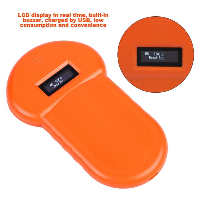 134.2Khz LCD ISO ID Chip Dierlezer RFID Hond Microchip Handbediende Huisdier Scanner zwart