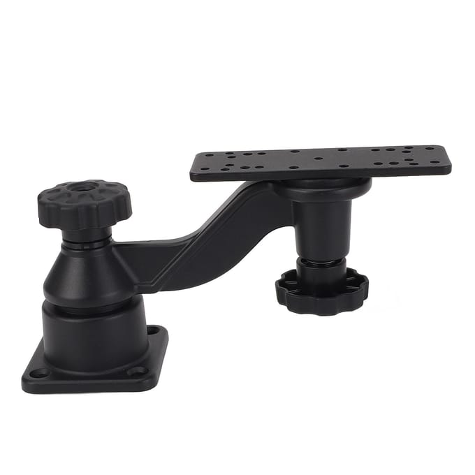 6in Zwenkarmmontage Marine Grade Aluminium Horizontale Basis Gebogen Zwenkarmmontage voor Visvinders black