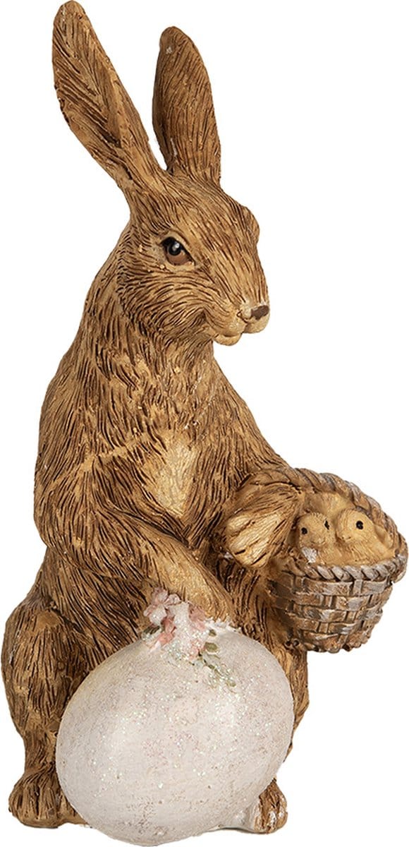 Clayre & Eef Beeld Konijn 14 cm Bruin Polyresin