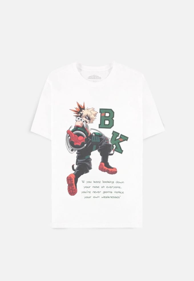 My Hero Academia - Bakugo Quote Heren T-shirt - S - Wit