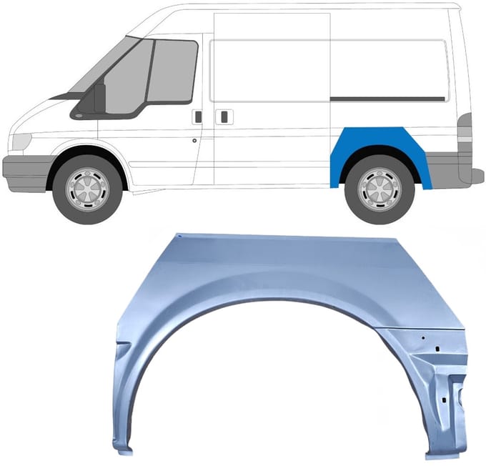 Reparatiepaneel achterspatbord voor Ford Transit 2000-2013 / Links