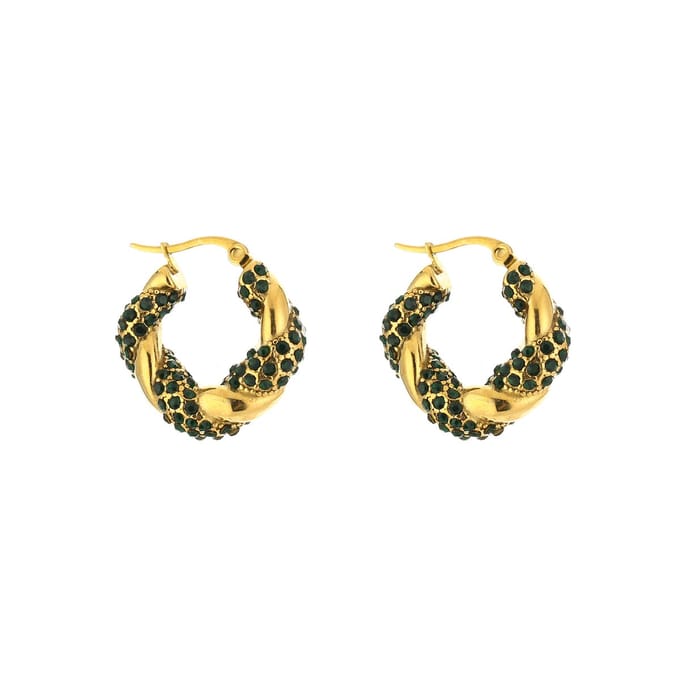 Bijoutheek Oorknoppen Draai Strass Gold